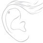 Anodized, Black &amp; Silver Cubic Zirconia Cartilage Stud Earrings - 3 Pack,