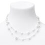 Silver Layered Pearl Multi Strand Necklace,