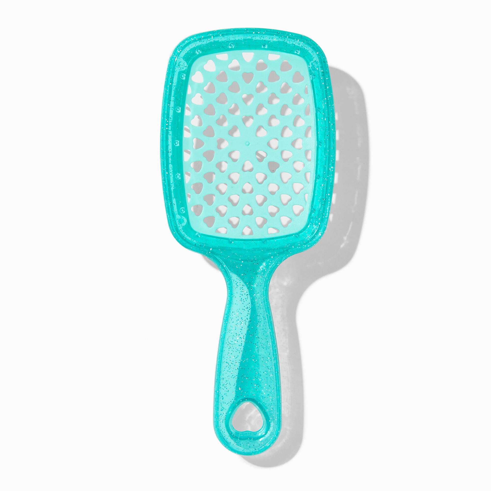 Brosse à cheveux plate cœur vert menthe,