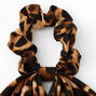 Small Leopard Hair Scrunchie Scarf - Brown,