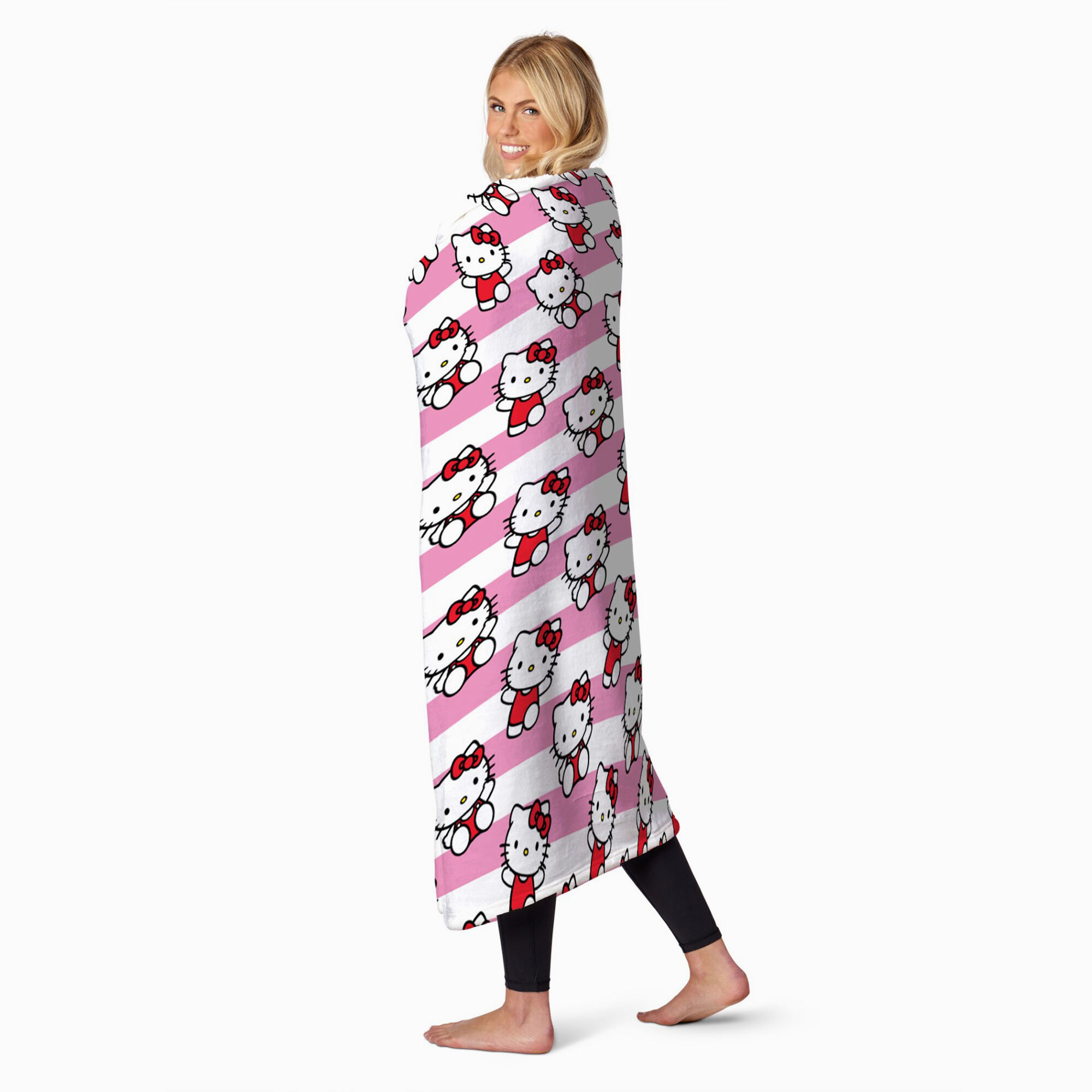 Hello Kitty® Bow & Stripes Silk Touch Throw (ds),