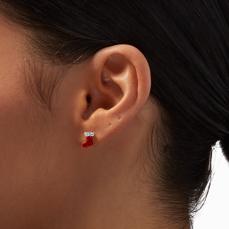 Sterling Silver Holiday Stud Earrings - 3 Pack,