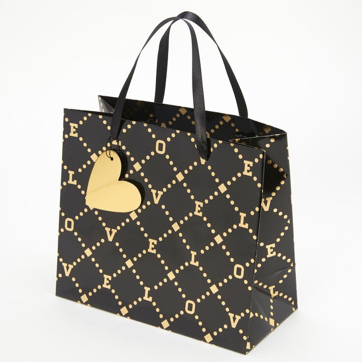 Black And Gold Love Gift Bag - Medium,