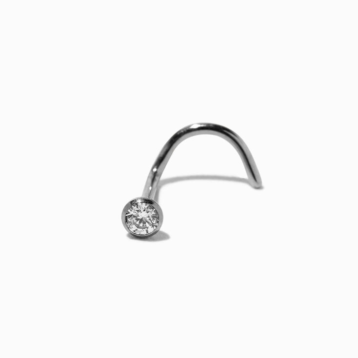 Titanium 20G Embellished Stud &amp; Gold Hoop Nose Rings - 3 Pack,