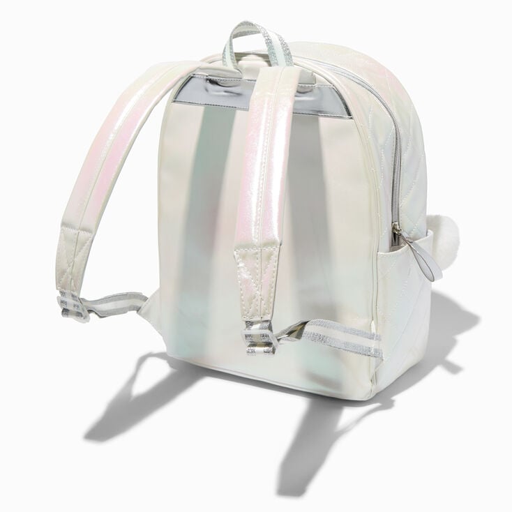 Silver Unicorn White Backpack