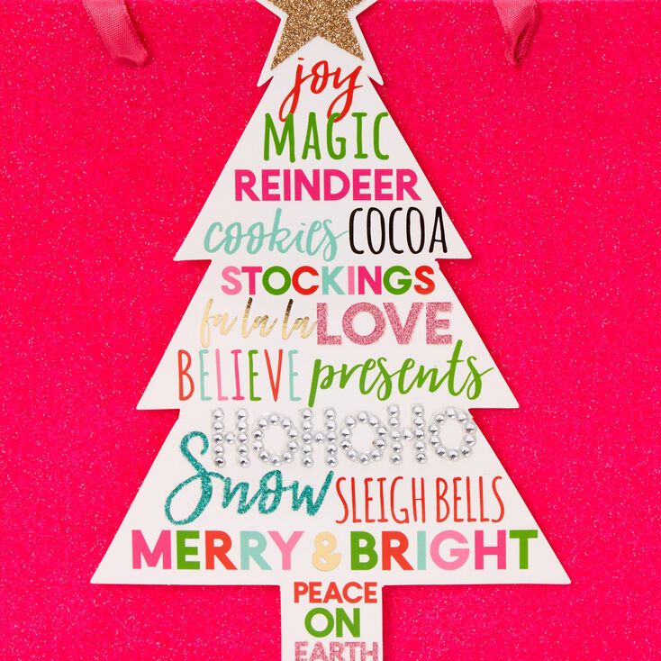 Large Christmas Tree Gift Bag - Red,