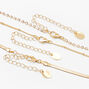 Gold Beaded, Rhinestone &amp; Snake Chain Necklaces - 3 Pack,