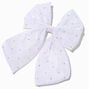 Claire&#39;s Club Holiday Rhinestone White Hair Bow Clip,