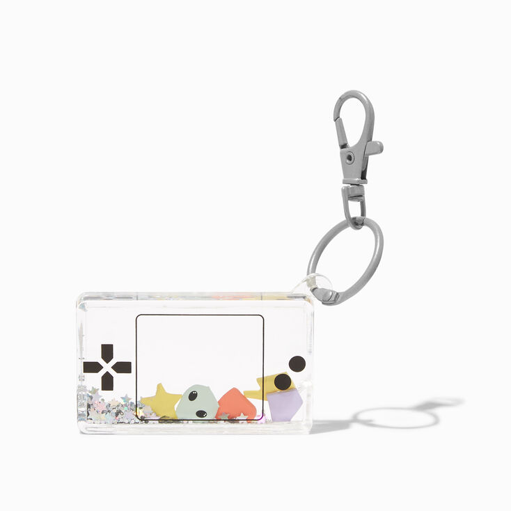 Console Controller Water-Filled Glitter Keychain,