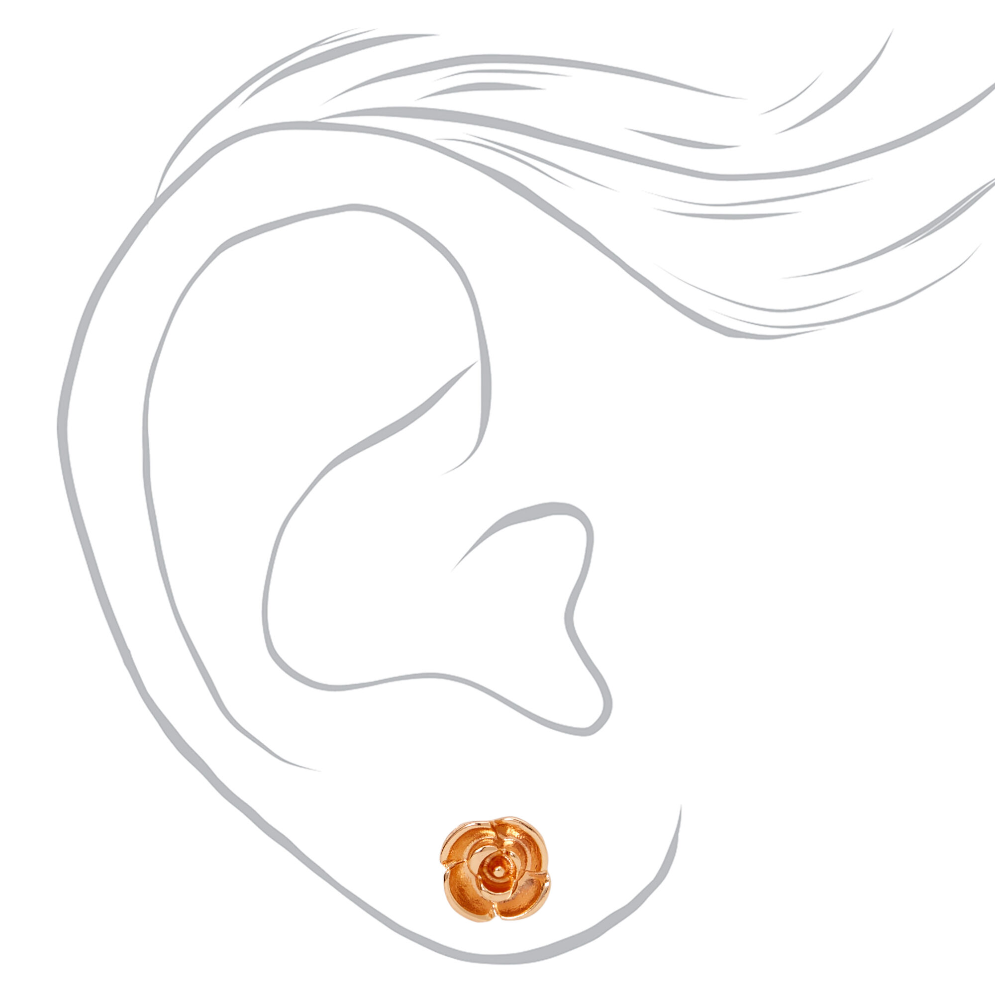 18kt Gold Plated Rose Stud Earrings,