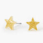 Glow In the Dark Glitter Star Stud Earrings - Yellow,