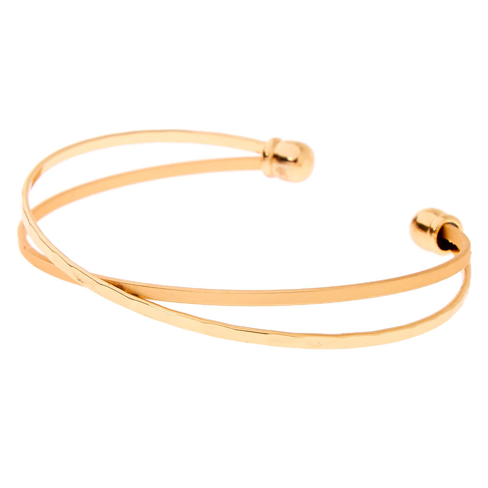 Gold Criss Cross Cuff Bracelet,