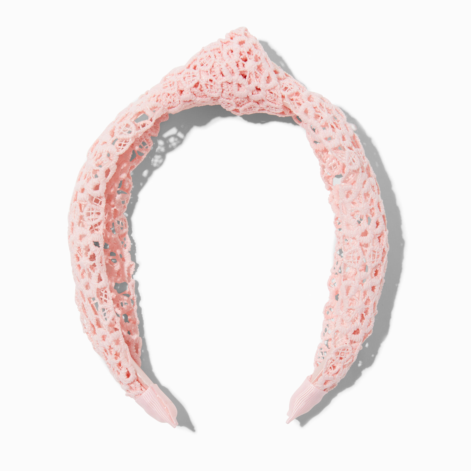View Claires Eyelet Knotted Headband Pink information