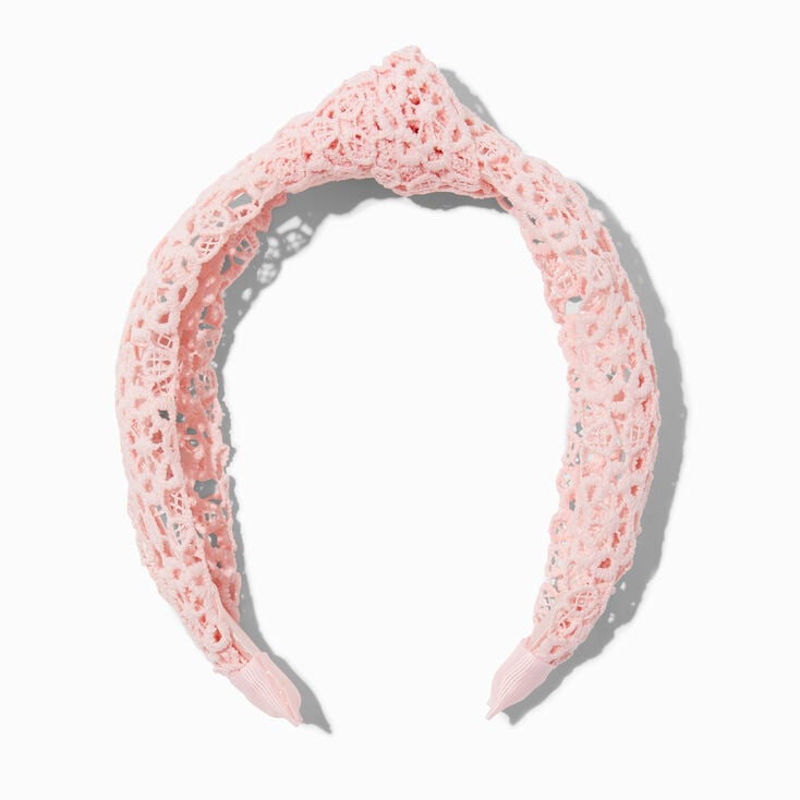 Pink Eyelet Knotted Headband
