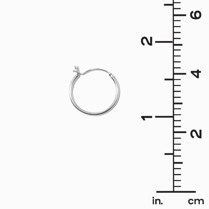 C LUXE by Claire&#39;s Sterling Silver 16mm Hinge Hoop Earrings,