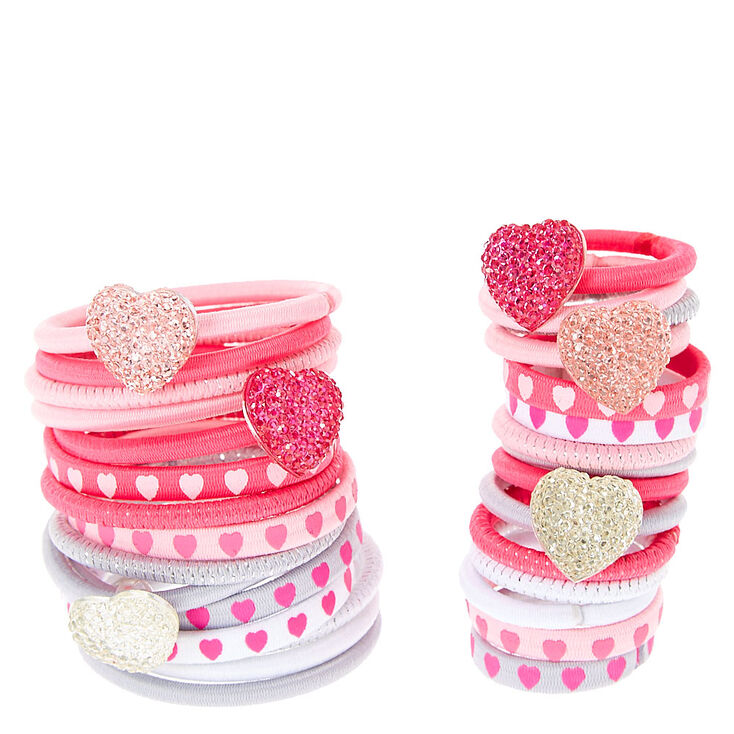 Claire&#39;s Club Heart Hair Bobbles - 30 Pack,