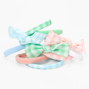Claire&#39;s Club Pastel Gingham Twist Rolled Hair Ties - 10 Pack,