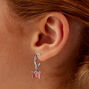 Pink Floral Butterfly Earrings Set - 6 Pack,