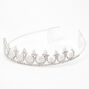 Silver Flower Pearl Rhinestone Tiara,