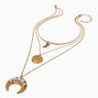 Gold-tone Horn Multi-Strand Necklace Set - 2 Pack,