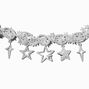 Silver-tone Mixed Star Chain Choker Necklace,
