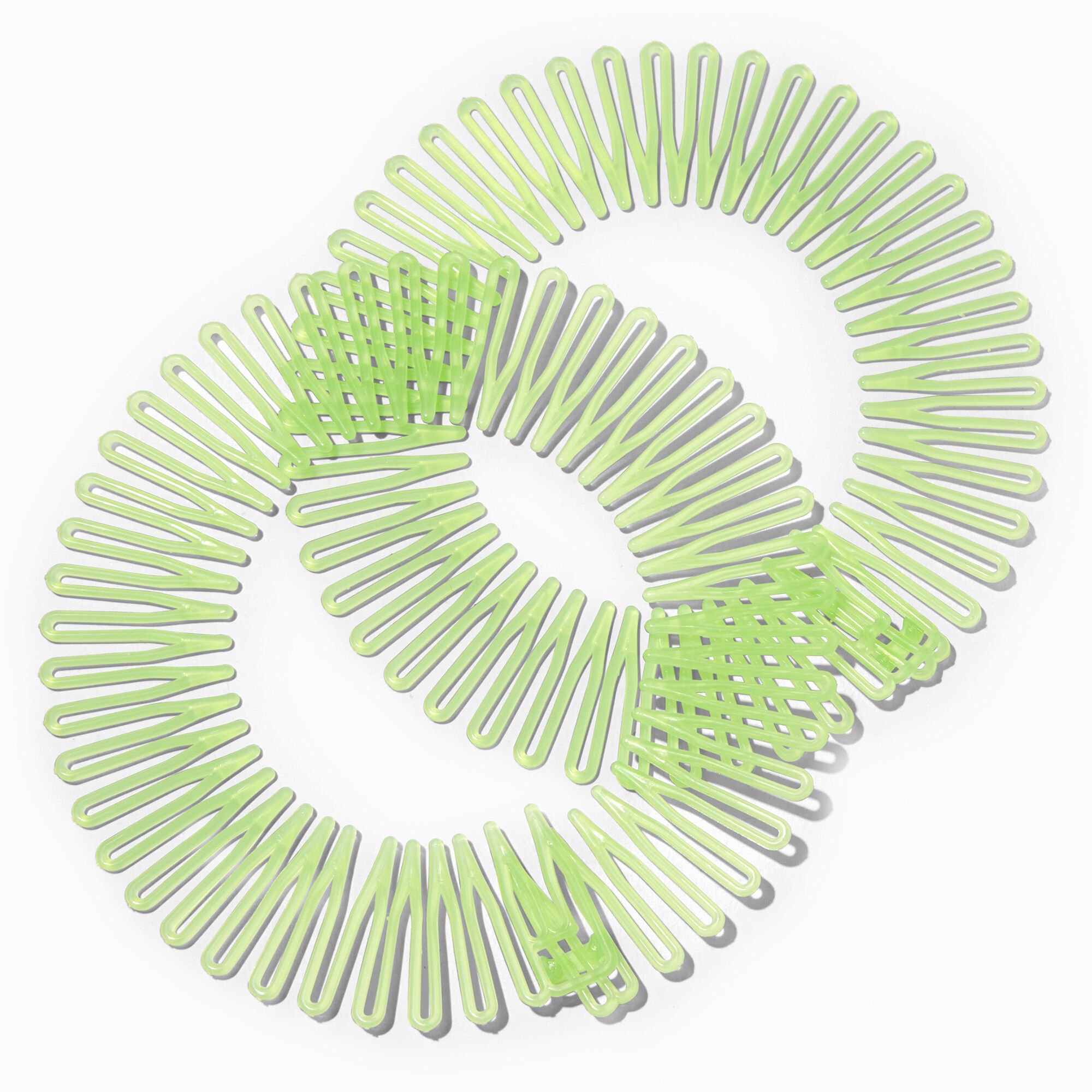 View Claires Glow In The Dark Accordion Headbands 2 Pack Green information