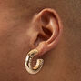 Gold-tone Textured Hoop Earrings - 3 Pack,