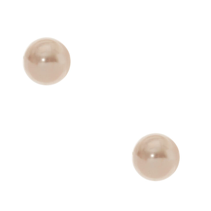 Claire's Clous d'oreilles 12 mm style perles d'imitation rose tendre