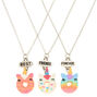 Colliers best friends forever donut licorne - Lot de 3,