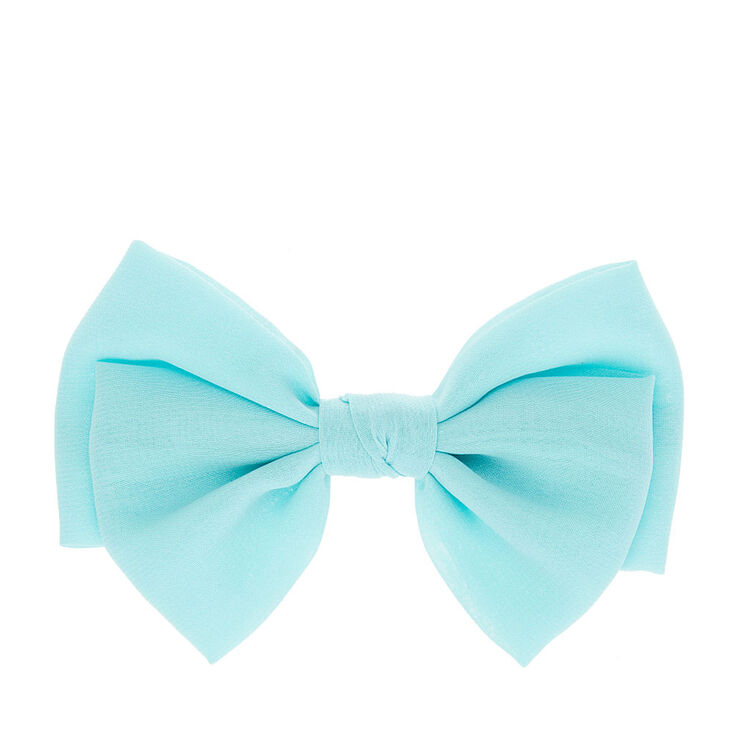 Aqua Blue Chiffon Hair Bow Clip