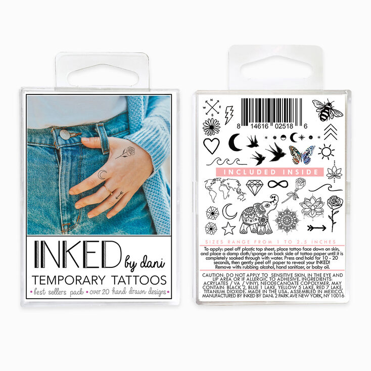 INKED by Dani Best Sellers Temporary Tattoos,