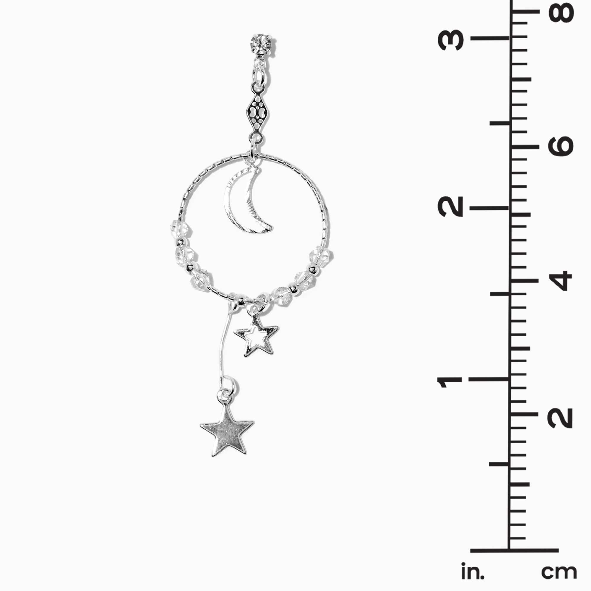 Delicate Celestial Hoop 3" Drop Earrings