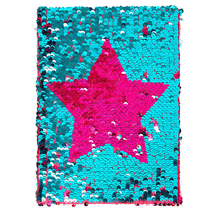 Reversible Pink &amp; Mint Sequin Star Notebook,