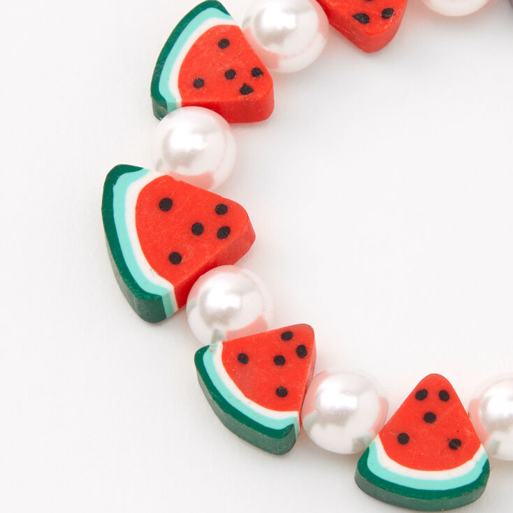 Bracelet &eacute;lastique perl&eacute; tranches de past&egrave;que,