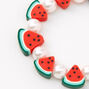 Bracelet &eacute;lastique perl&eacute; tranches de past&egrave;que,