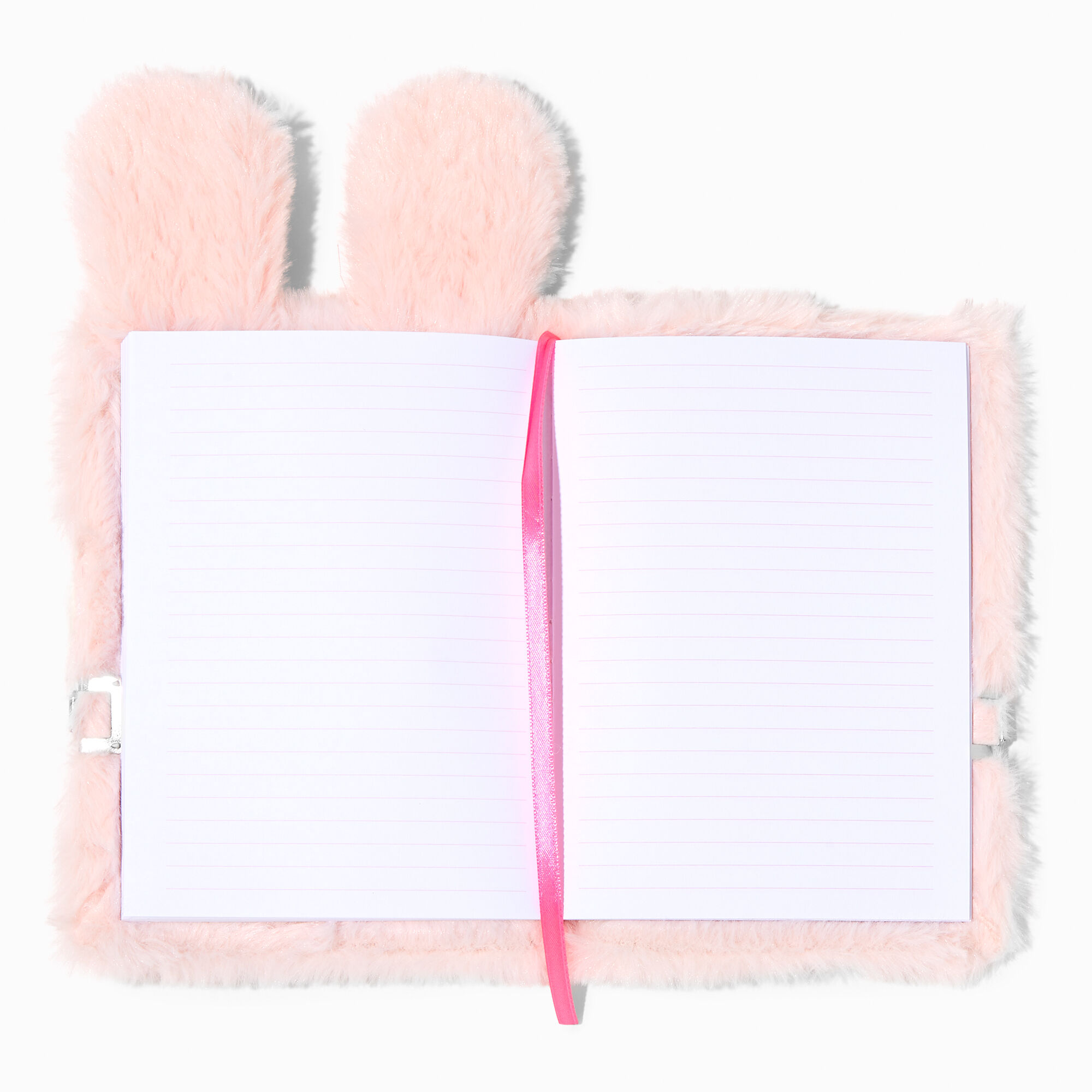 Journal intime à cadenas en peluche rose lapin papillon,