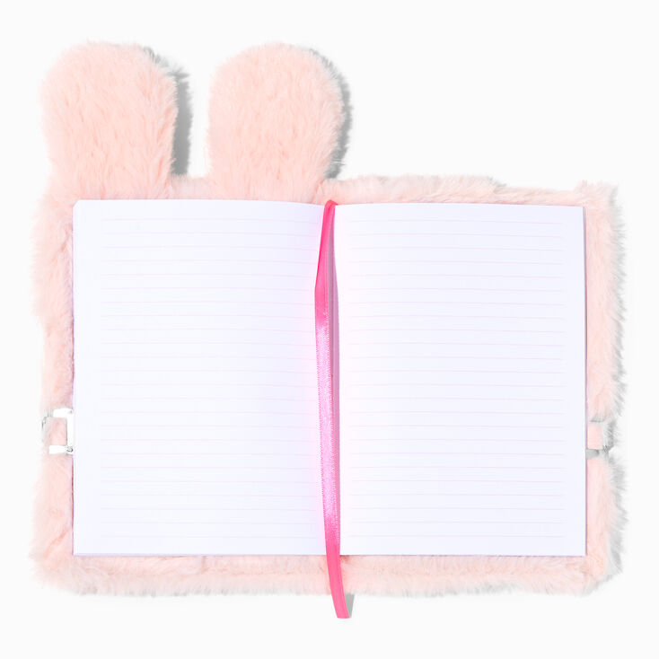 Butterfly Bunny Pink Plush Lock Diary,