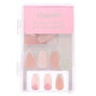 Ombre Glitz &amp; French Tip Coffin Faux Nail Set - Pink, 24 Pack,