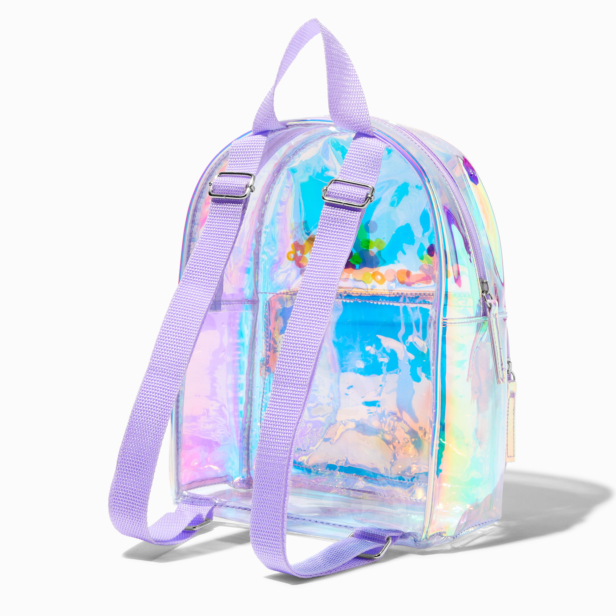 Clear holographic mini backpack cheap