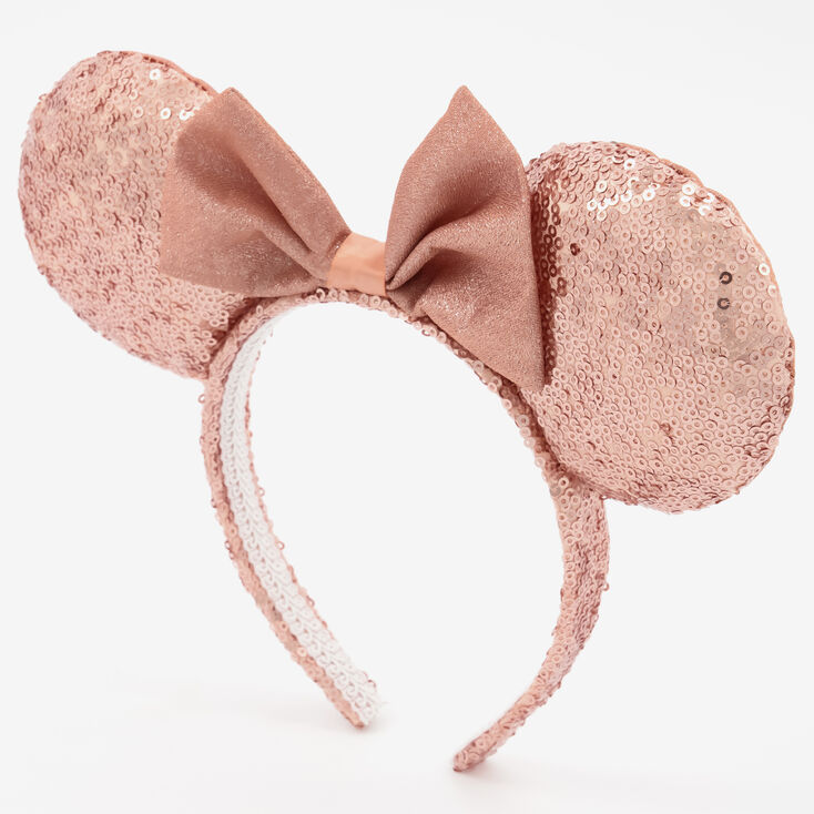 Serre-t&ecirc;te &agrave; oreilles de Minnie Mouse Disney&reg; en sequins - Couleur dor&eacute; rose,