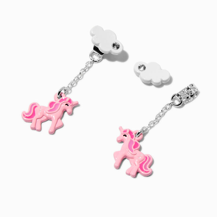 Pink Unicorn &amp; Cloud Drop Earrings,