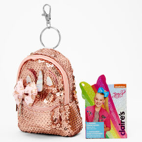 Jojo Siwa&trade; Rose Gold Sequin Mini Backpack Keychain,