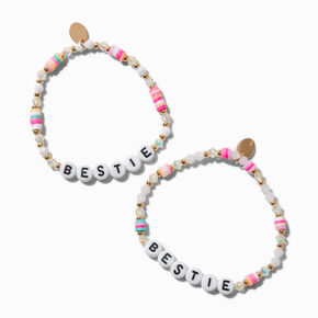 Bracelet &eacute;lastique perl&eacute; &laquo;&nbsp;Bestie&nbsp;&raquo;,