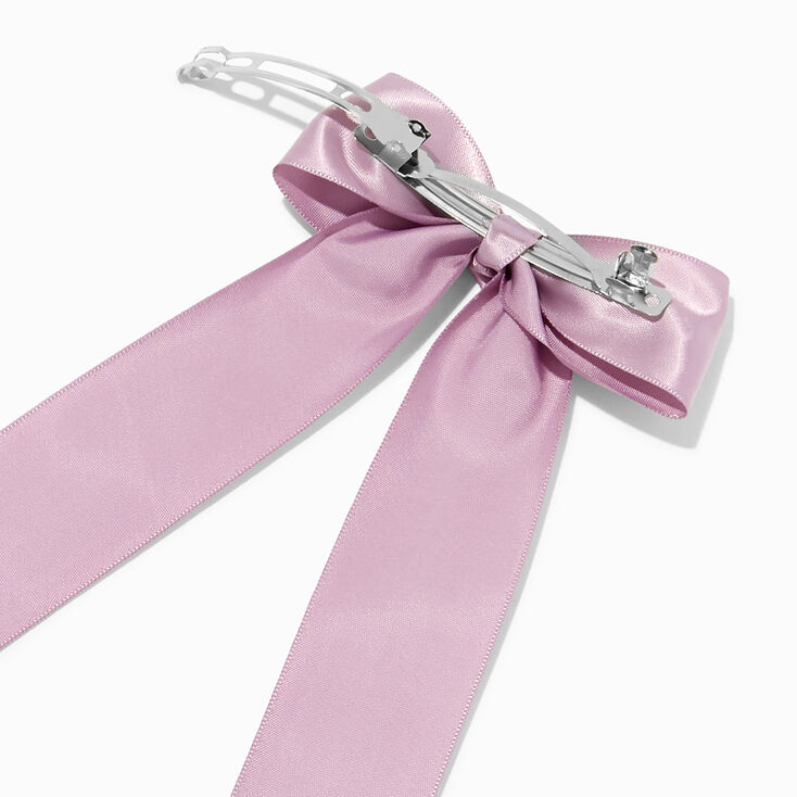 Lavender Satin Long Tail Bow Hair Clip,