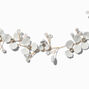 Rose Gold Crystal Pearl Flower Headband,