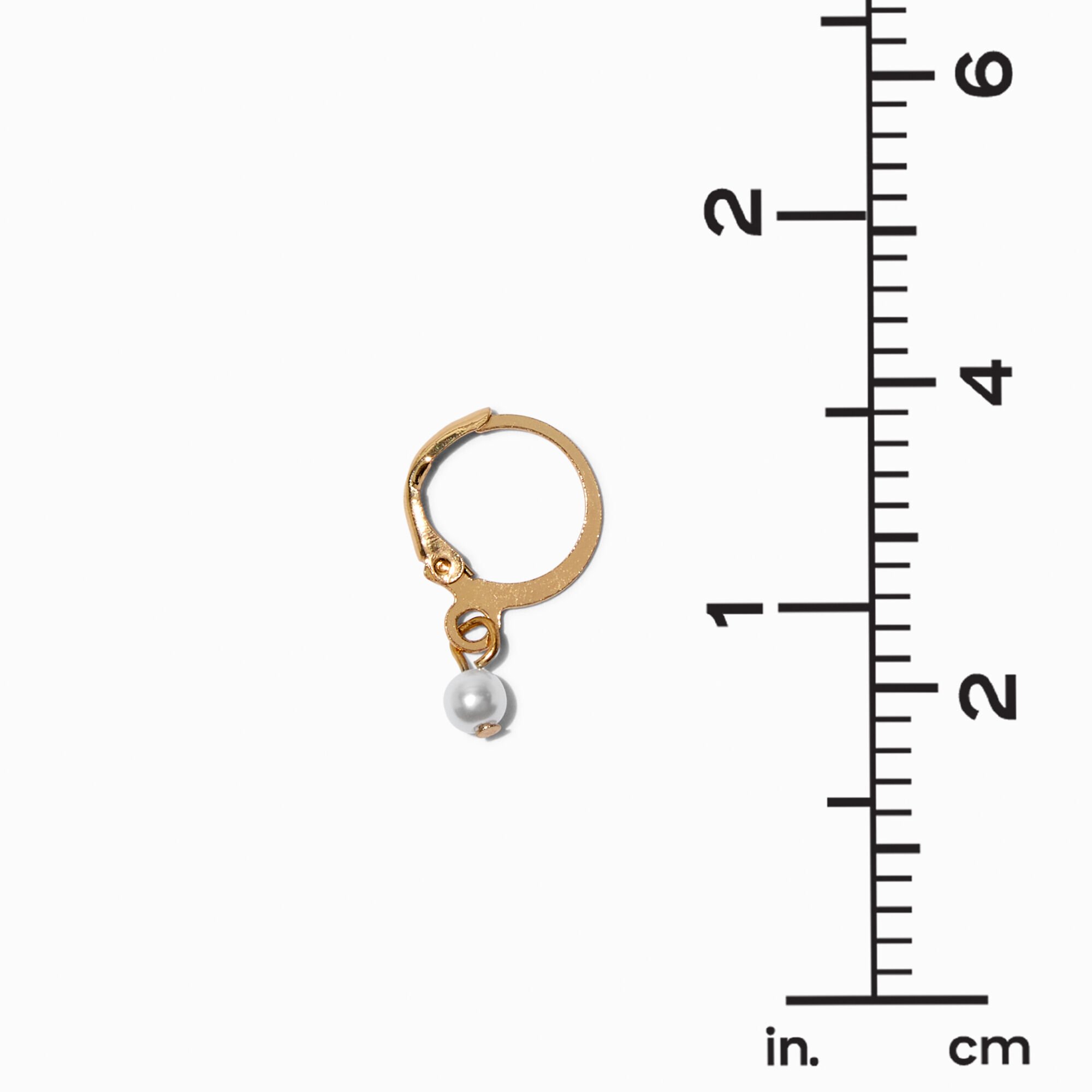 Pearl & Gold-tone Earring Stackables Set - 3 Pack,