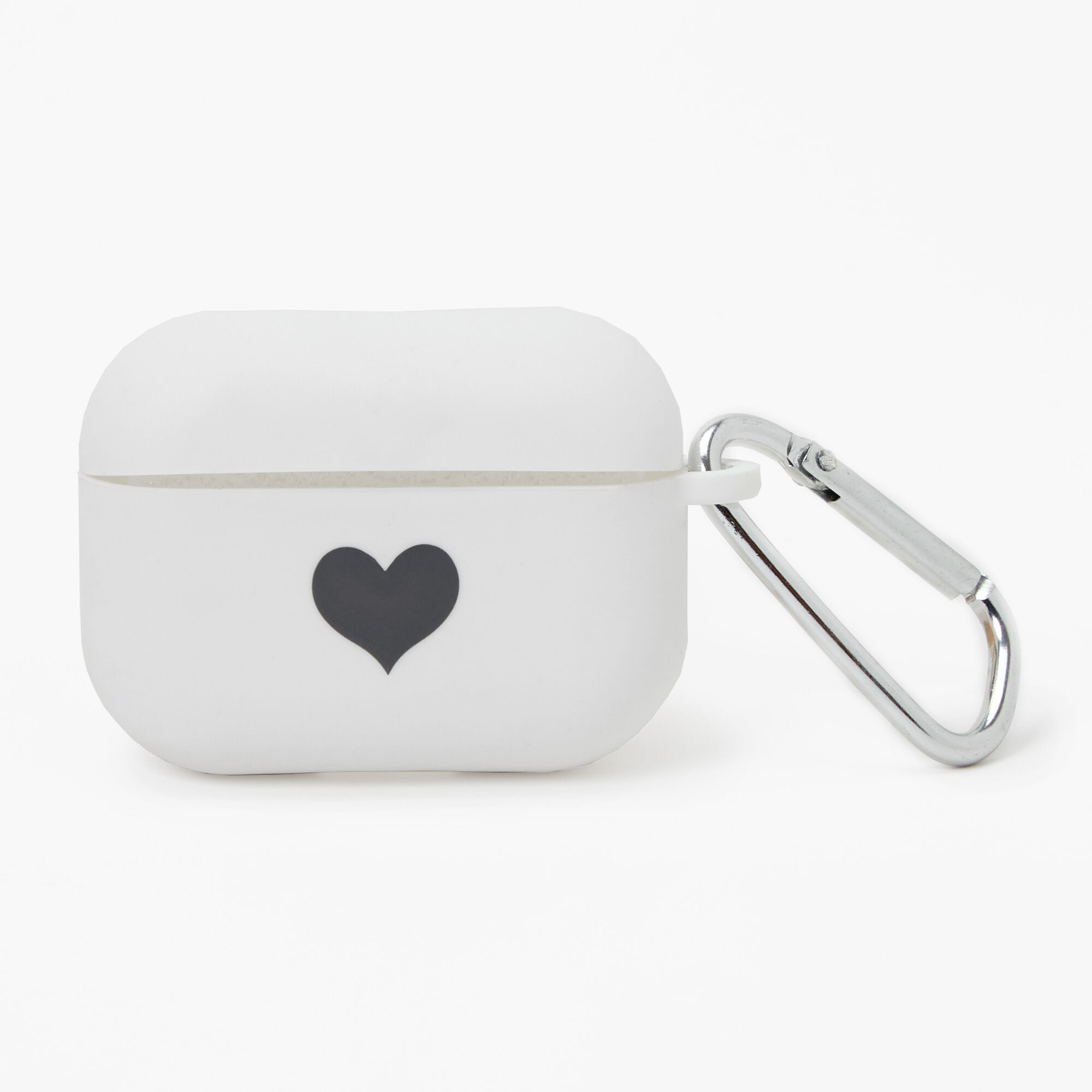 White Heart Silicone Earbud Case Cover - Compatible With Apple AirPods Pro®,