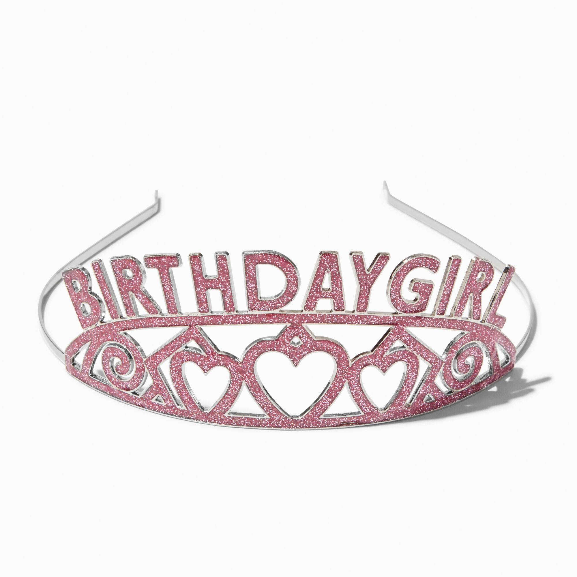 View Claires Birthday Girl Glitter Tiara Pink information