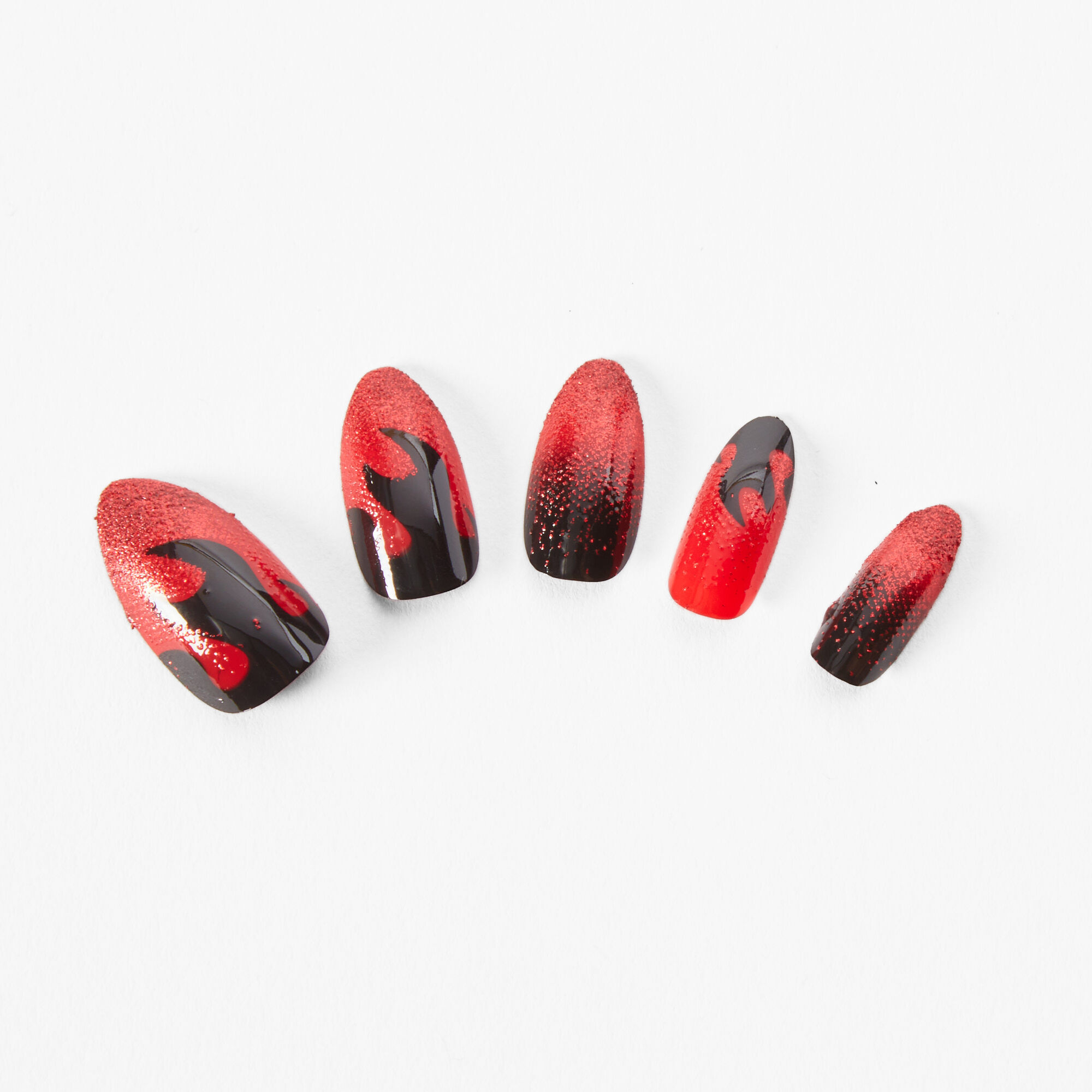 Devil Flames Stiletto Press On Faux Nail Set - 24 Pack,