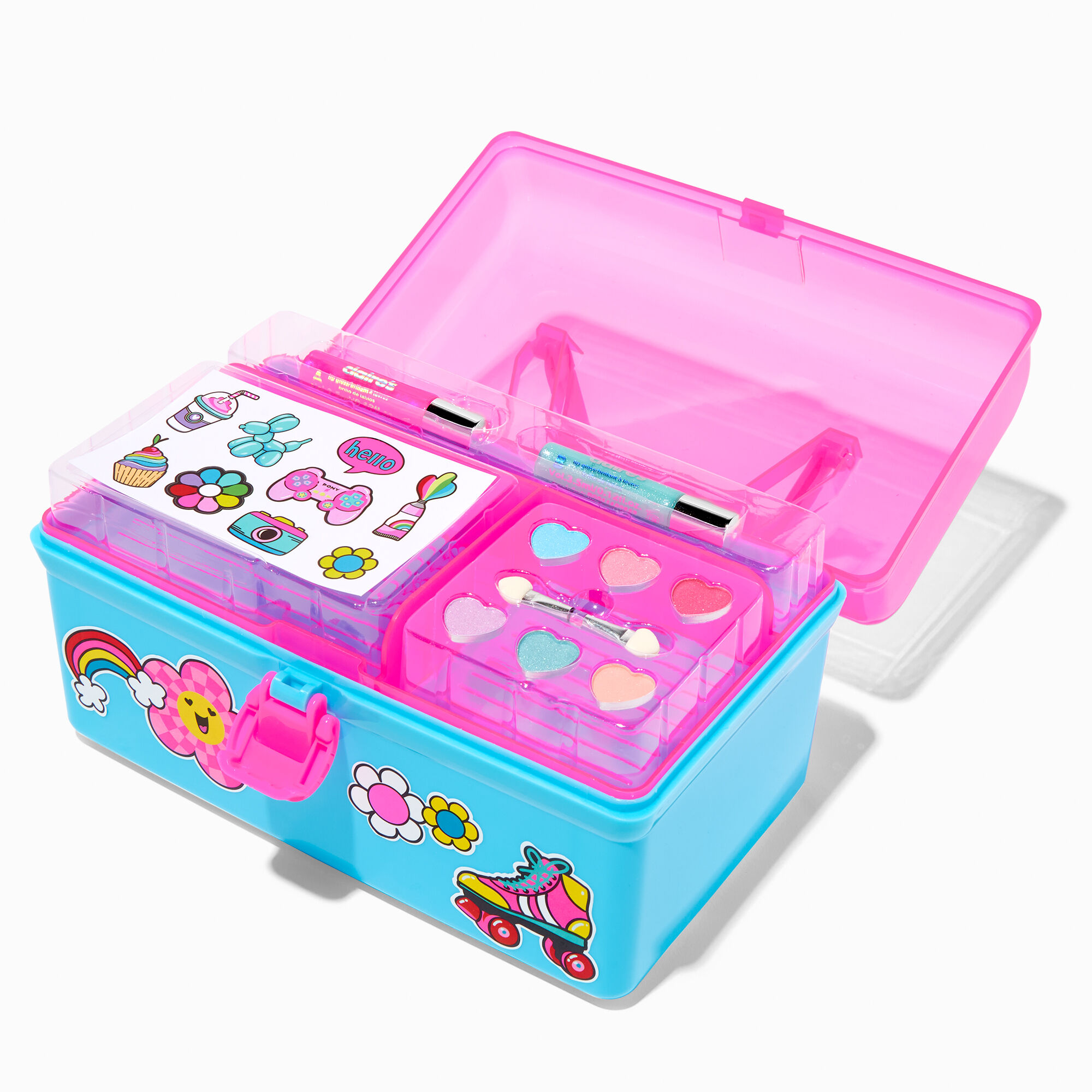 Daisy Checkered Two Tone Makeup Box,